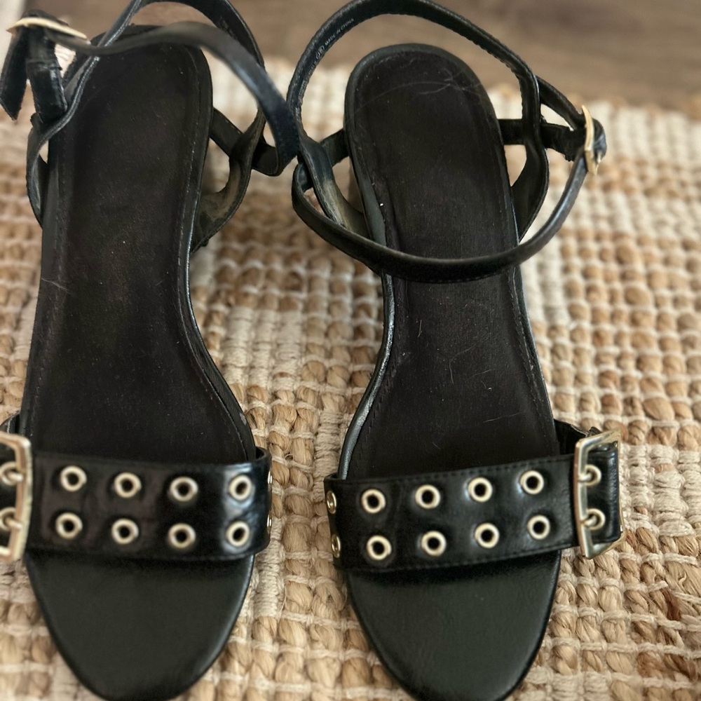 Aerosols Black Strappy Sandals